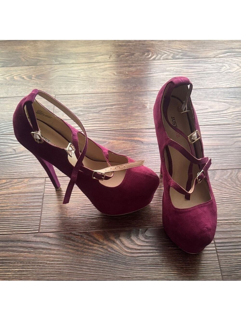JustFab Burgundy Platform Heels